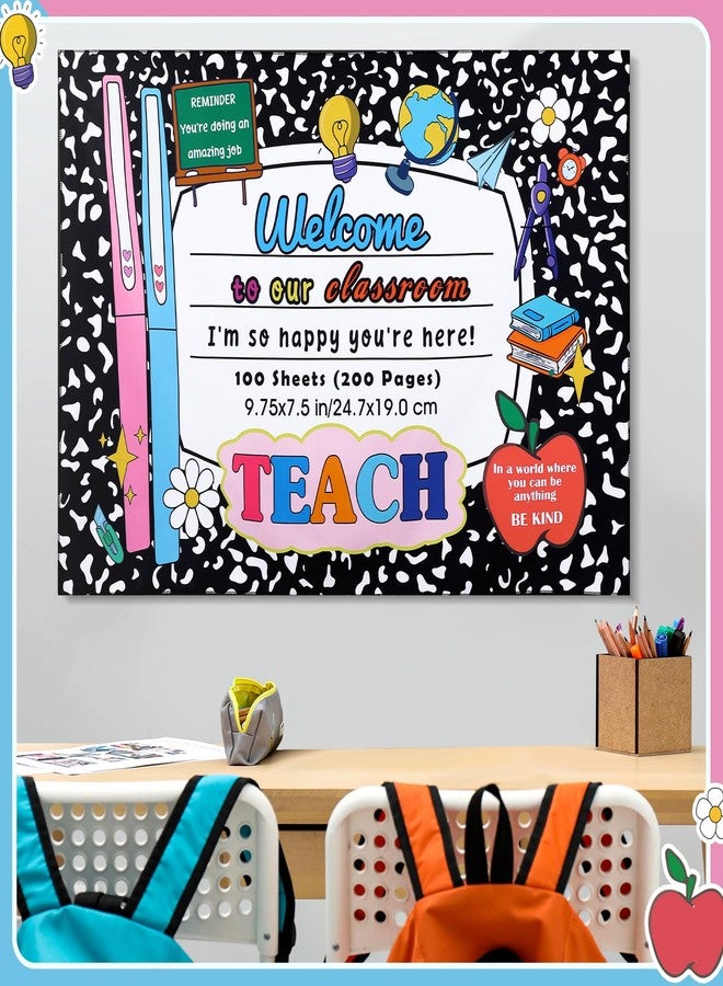 Maasechs Welcome Back to School Tapestry Composition Notebook Classroom Tapestry Welcome to Our Classroom Teach School Background Wall Hanging for Preschool Kindergarten Decorations, 27 x 39 Inch - Image 5